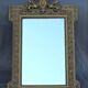 Glass or golden mirror of old fireplace 67x100cm pediment with chimeras