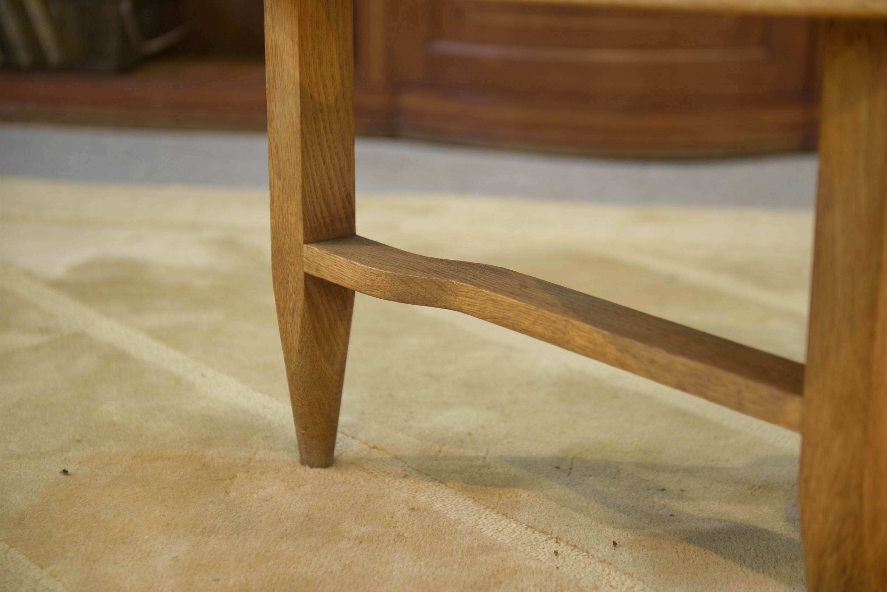 Oak and ceramic coffee table by Guillerme and Chambron for Votre Maison 1950s