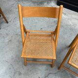 Set of 4 80'S caned folding chairs