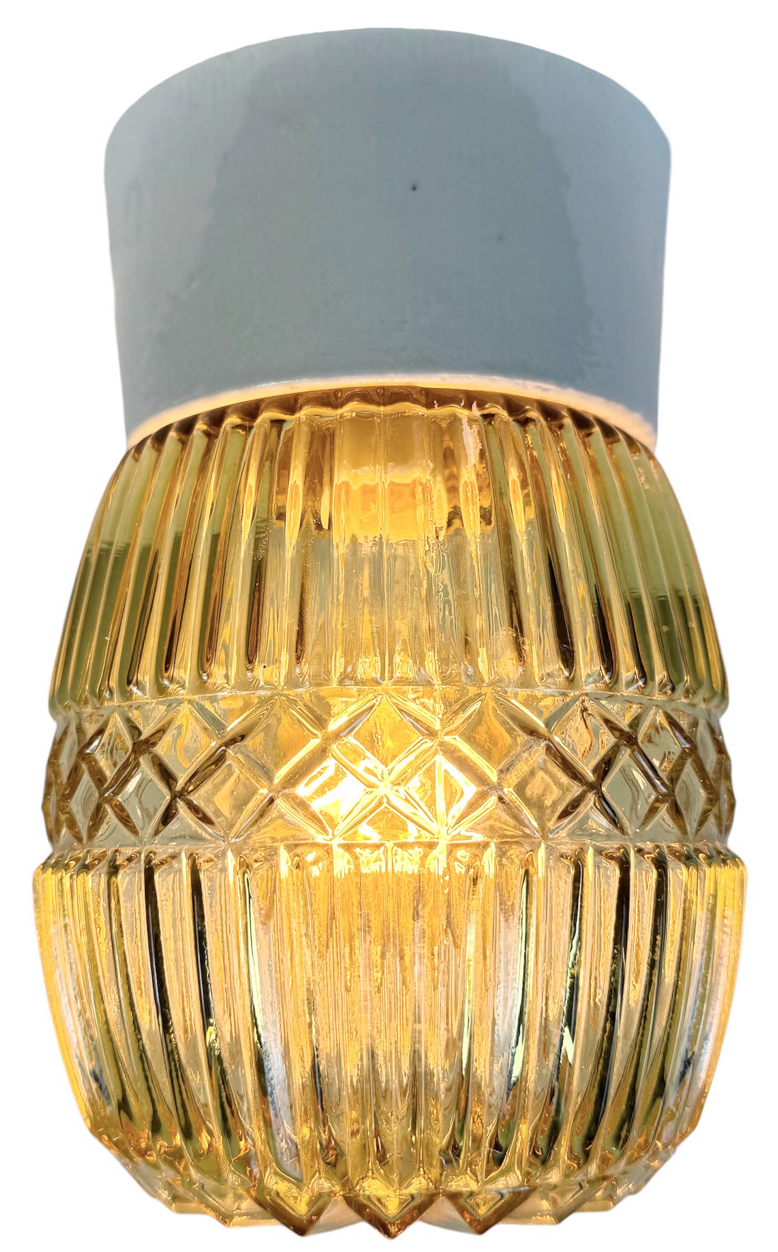 Vintage White Porcelain Ceiling Light, 1970s