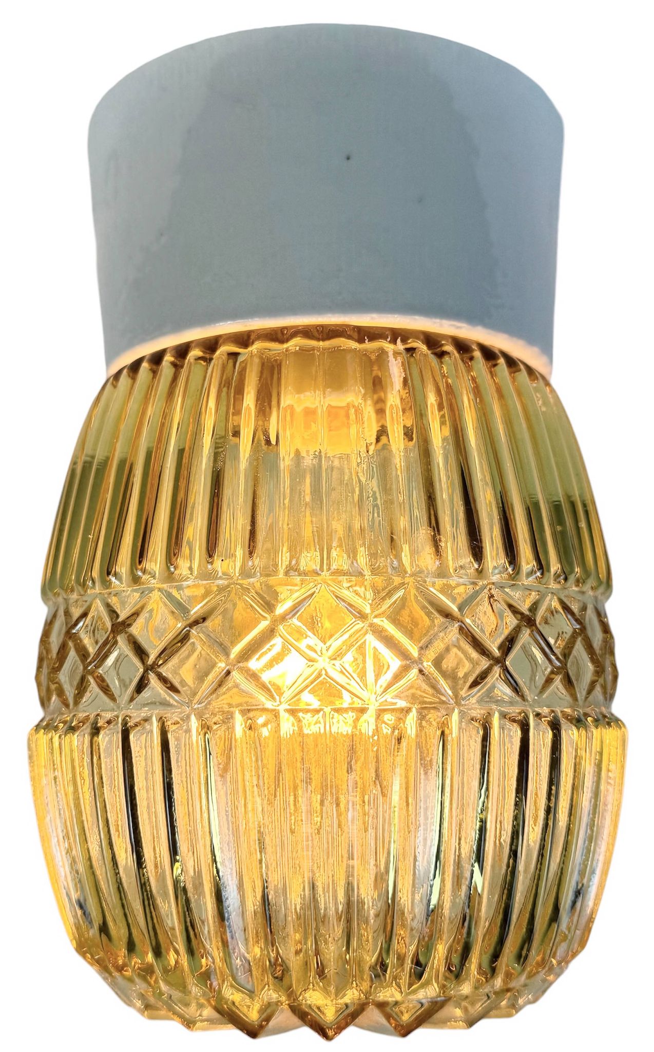 Vintage White Porcelain Ceiling Light, 1970s