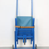 Mid-century Blue Wooden Foldable Stroller, 60s