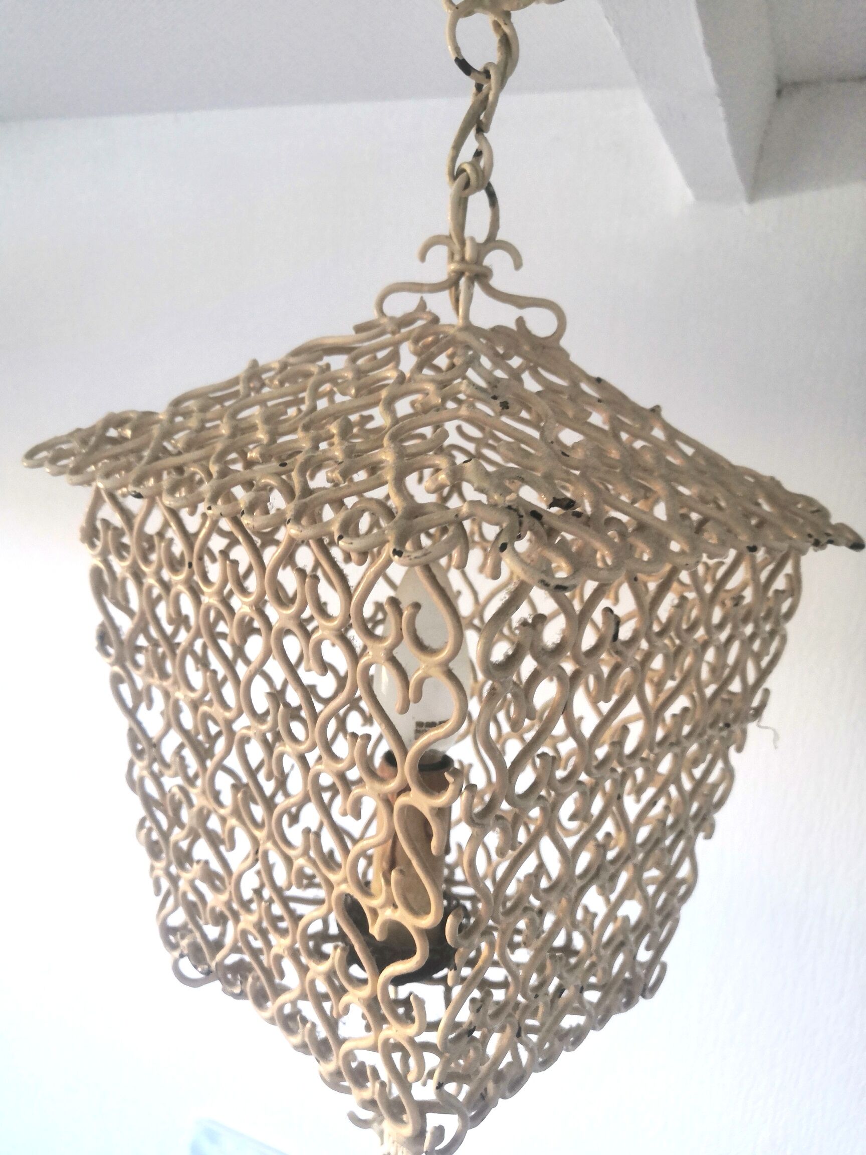 Lantern suspension in metal hooks design 50s - 60s