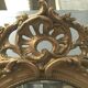 Oval mirror with wooden pediment and gilded stucco oval ice beveled Napoleon III - 80x120cm