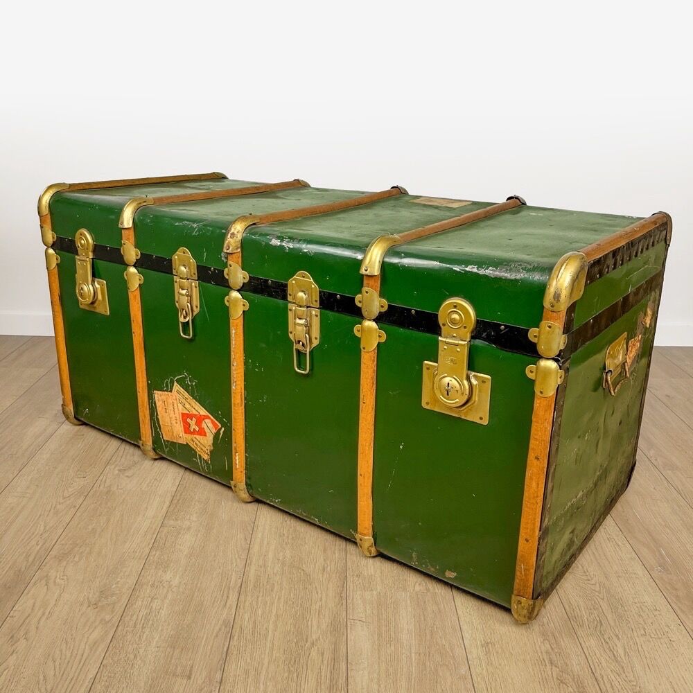 Old XXL arched mail transport trunk