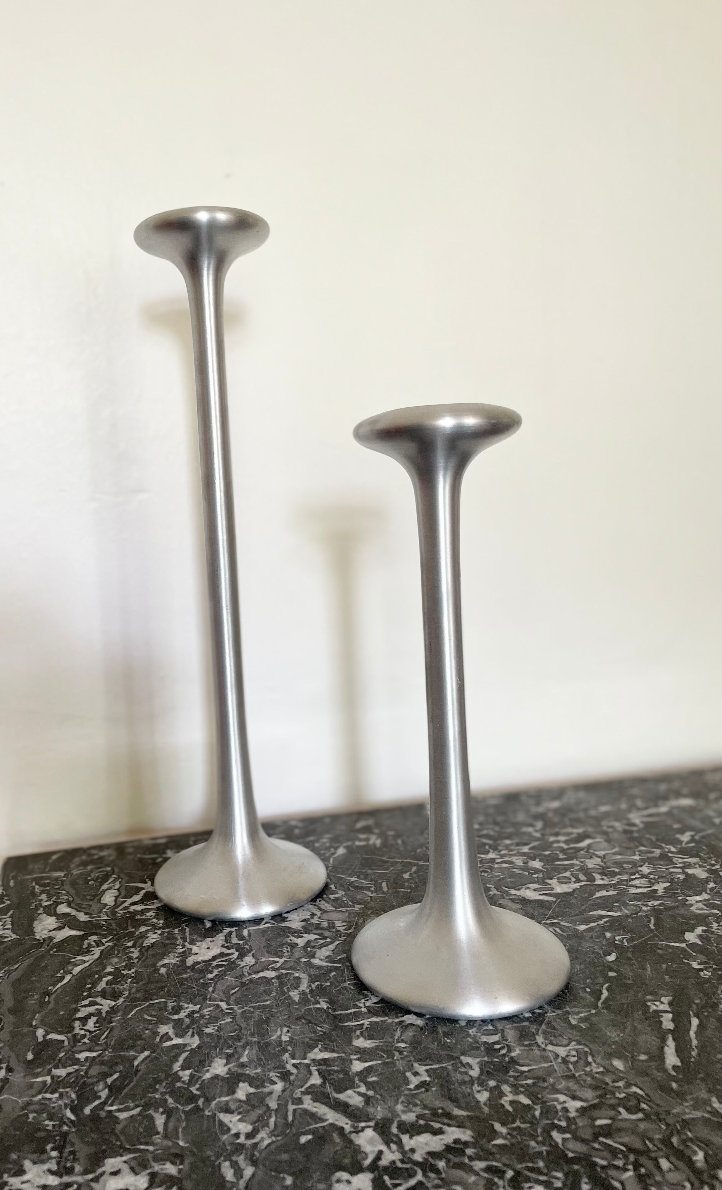 Ikea brushed aluminum candle holders kagla model