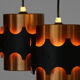 Pair of brass colored pendant lights by Werner Schou for Coronell Electro, Denmark 1960s