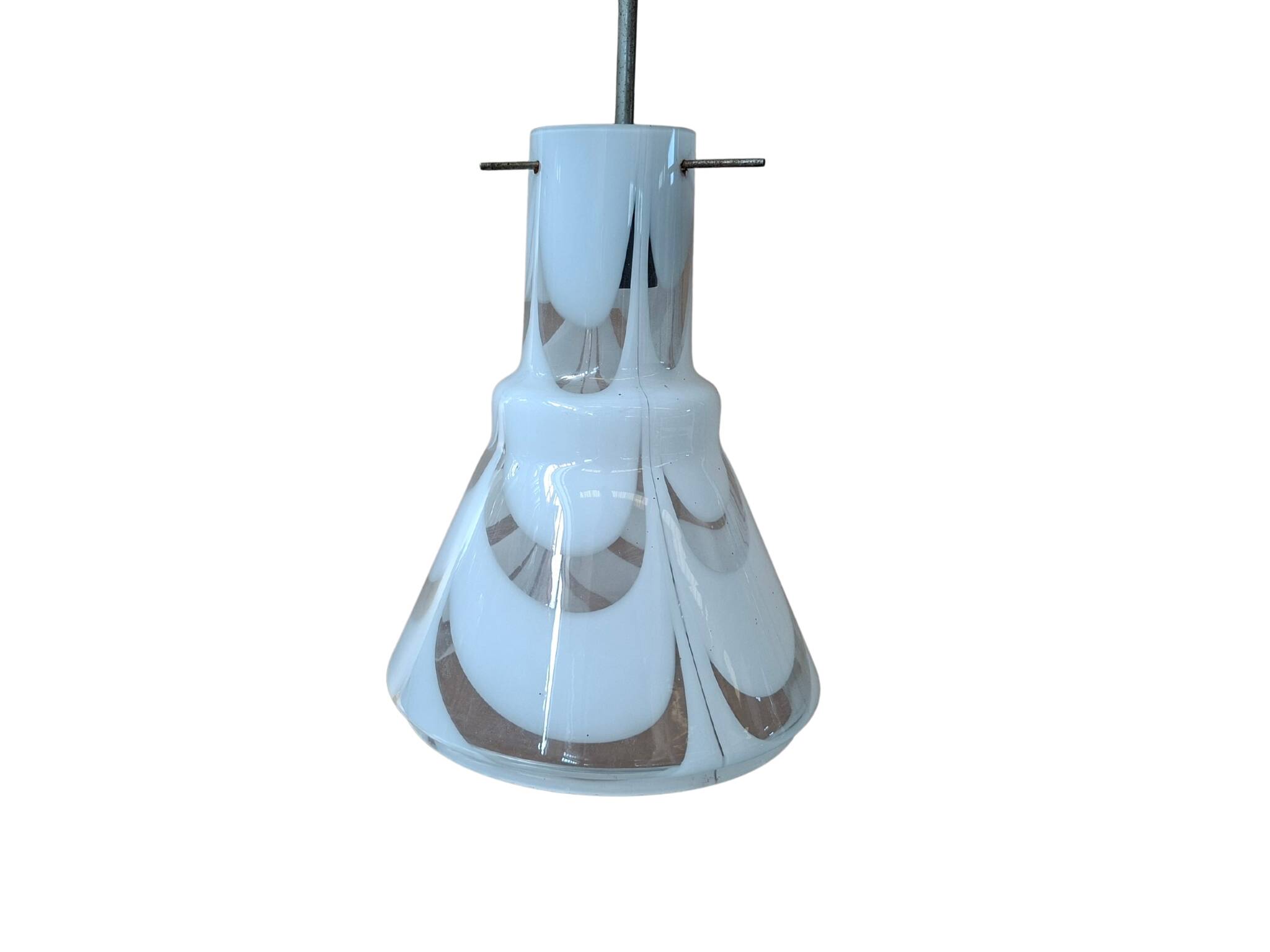 Splendido Lampadario Vintage Anni '70 in Vetro Soffiato