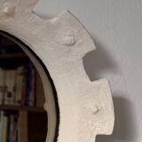 Contemporary French ceramic mirror, "Gioielli" by Renzo Maar.