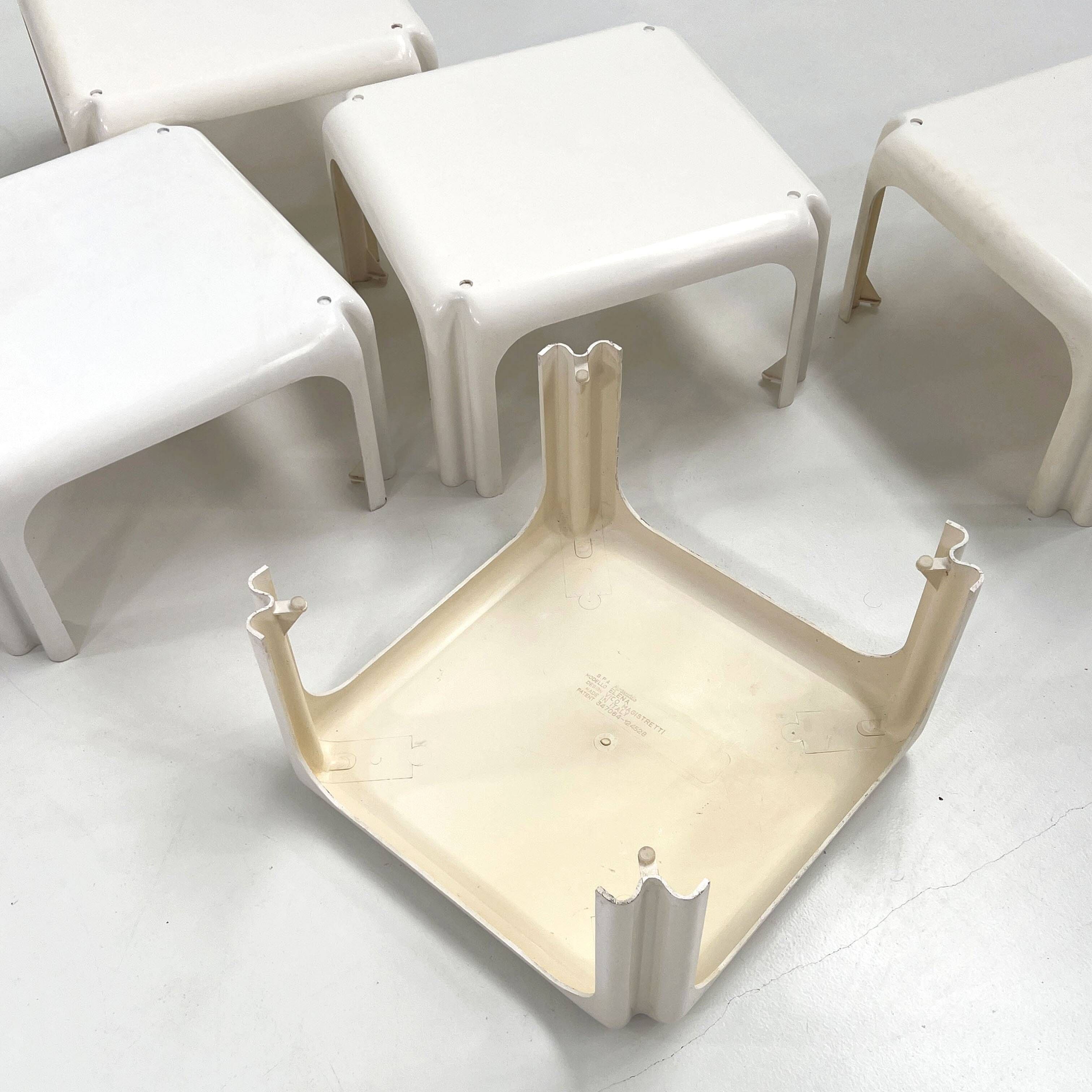 Lot de 5 tables Modèle Elena par Vico Magistretti pour Artemide, 1970
