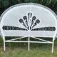 Peacock white rattan headboard 140 + chest