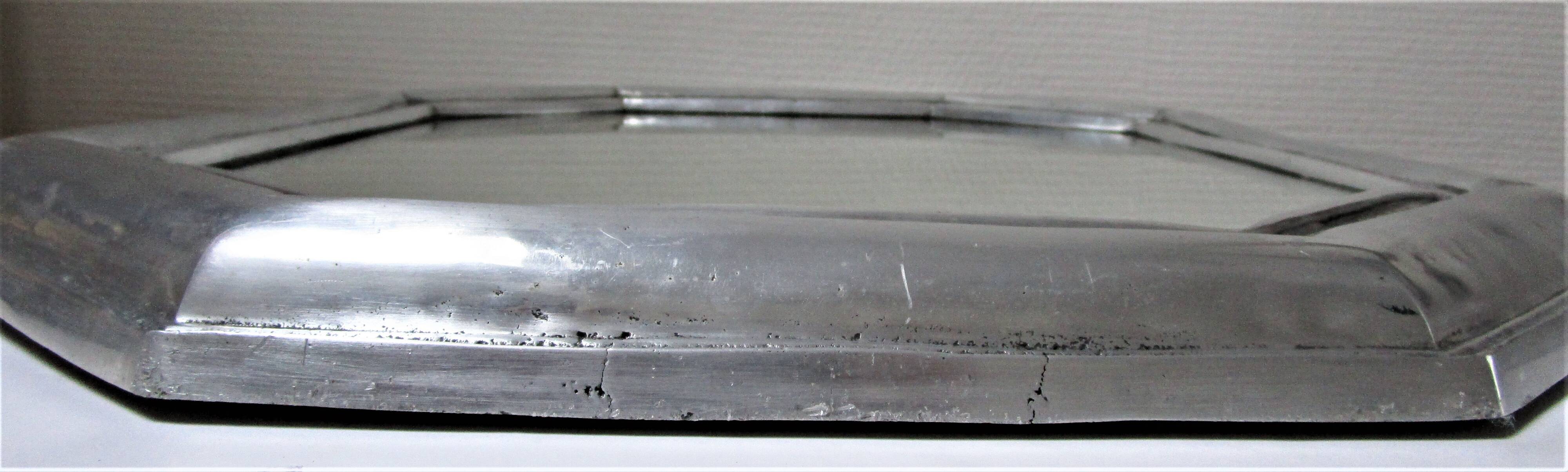 Octagonal metal mirror 70s design 48cmx55cm