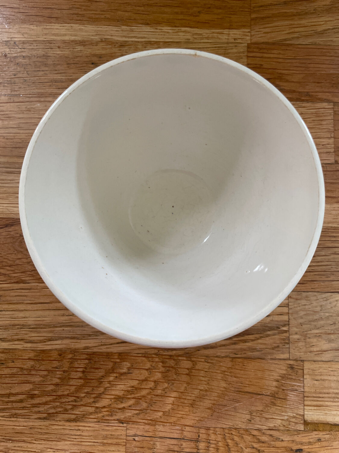 Vintage bowl with sky blue stripes