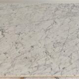 Coffee table Roche Bobois 70's carrara marble and chrome star foot