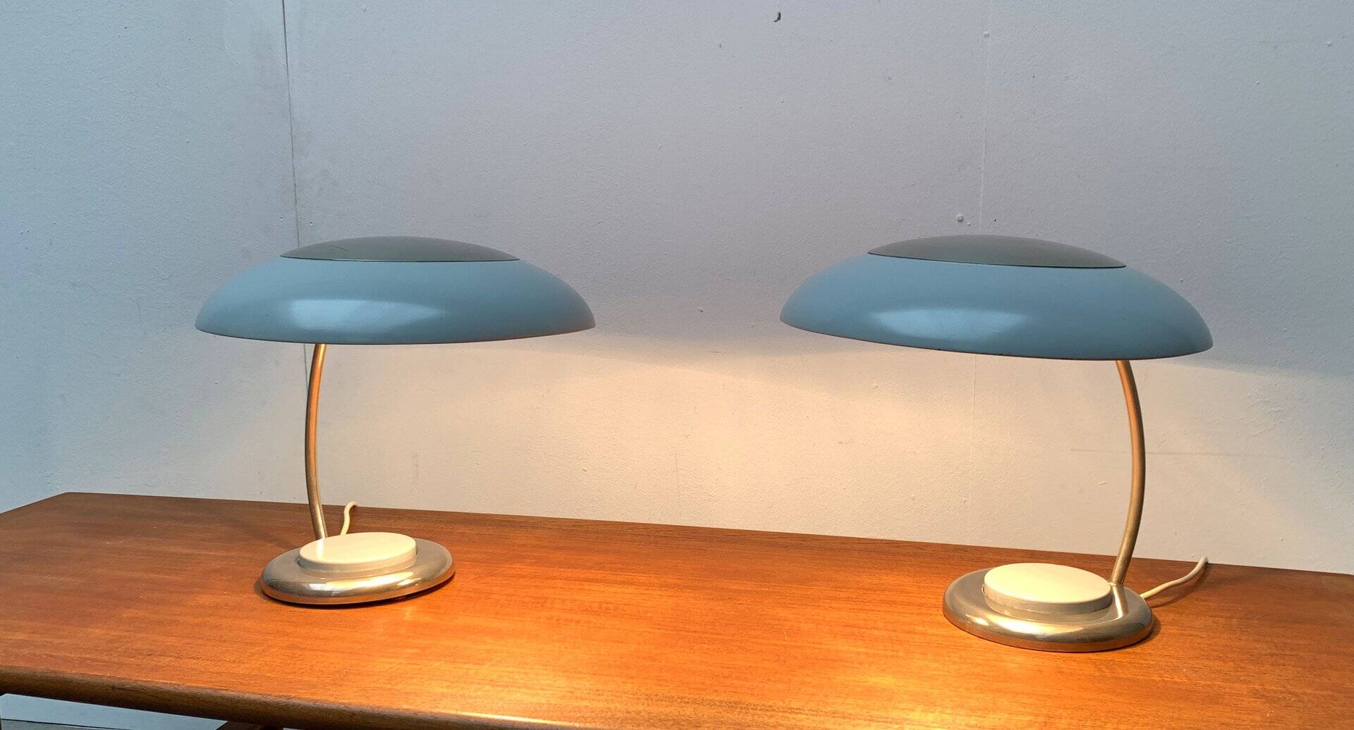 Mid-century GDR table lamps by VEB Leuchtenbau, Lengefeld, 1960s, set of 2.