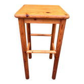 Tabouret haut carré en pin