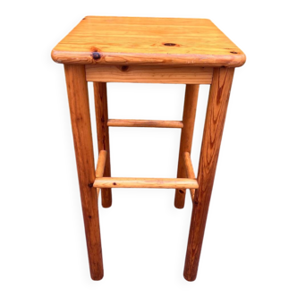 Square high stool in pine