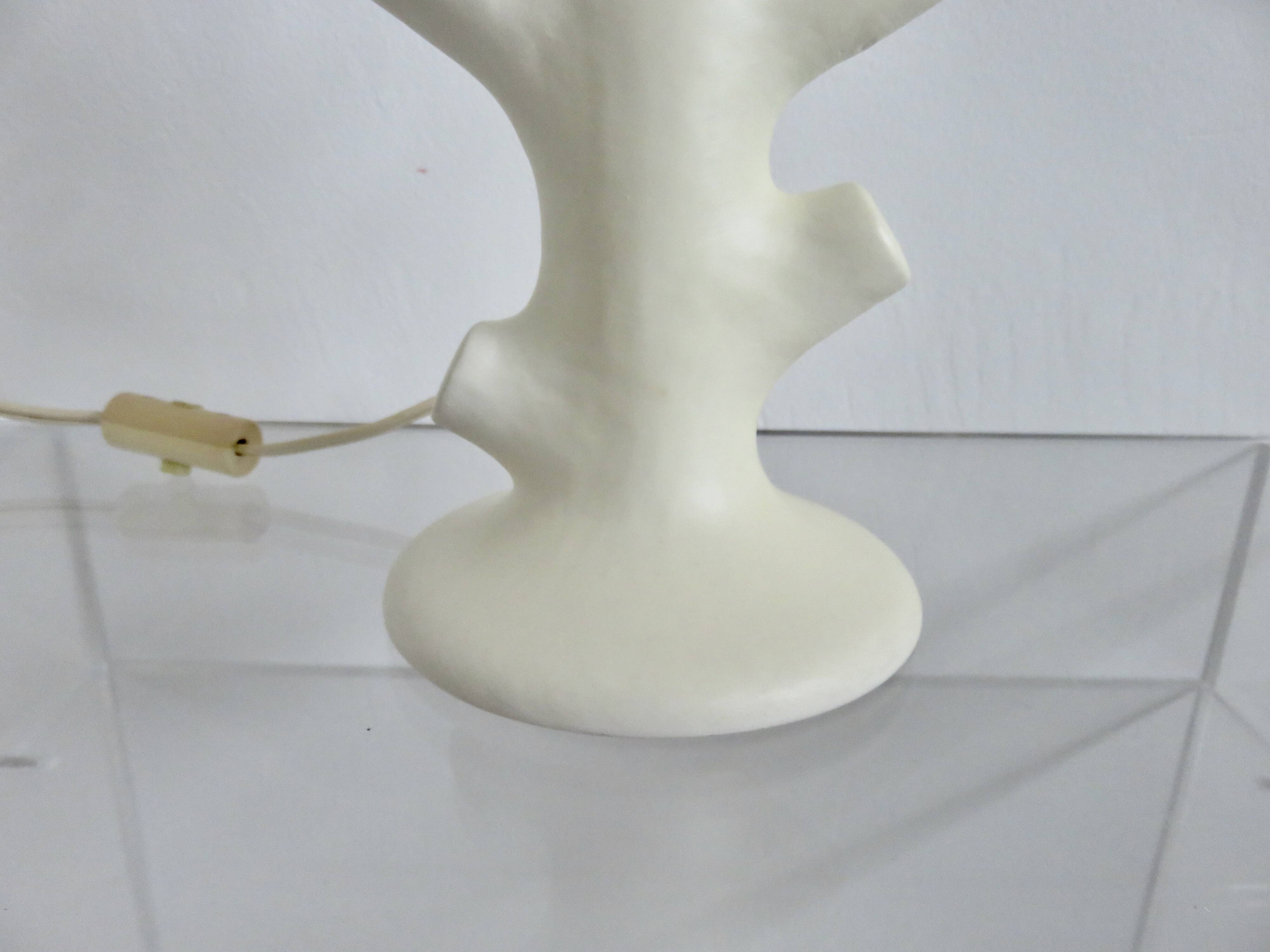 Matte white ceramic lamp 1960