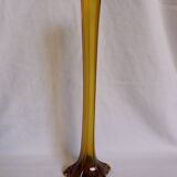 Vase soliflore verre ambré style Murano