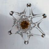 Plychrome openwork spun blown glass vase