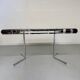 Smoked glass dining table with chrome legs, 1970s design by Roche Bobois.