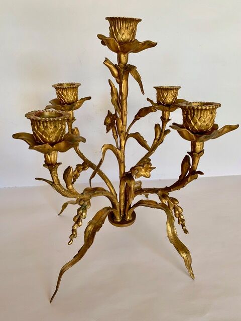 Paire de chandeliers style rocaille