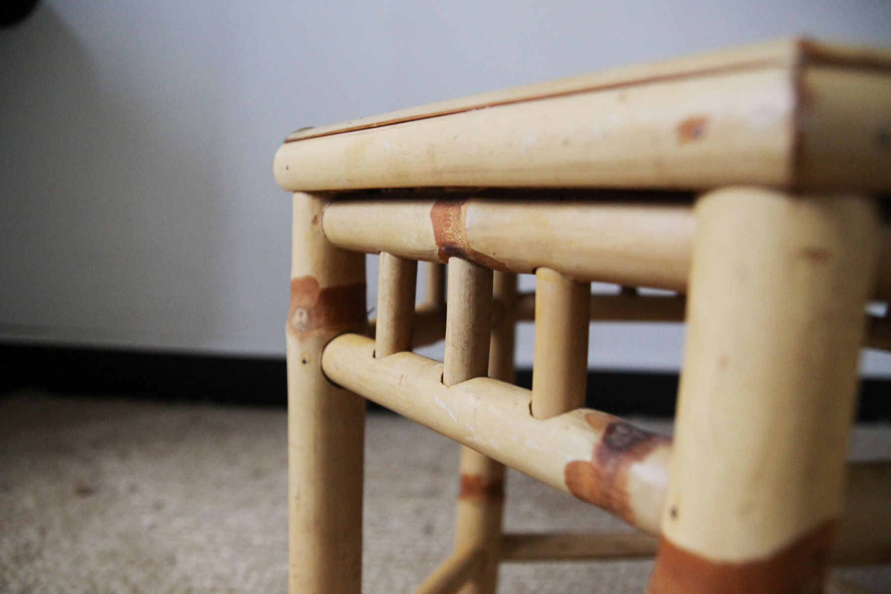 Octagonal bamboo table