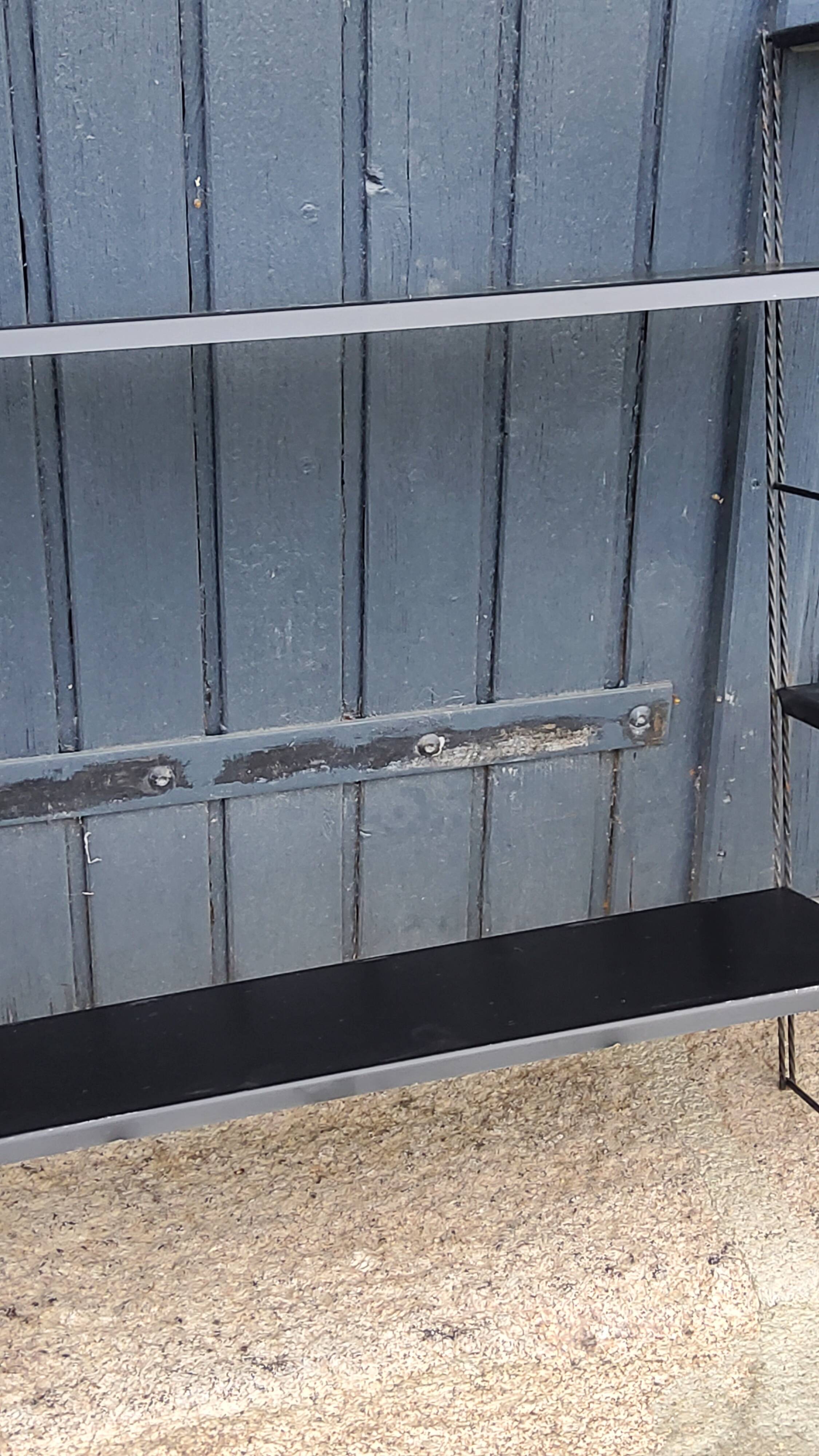 60s string wall shelf modular in black metal