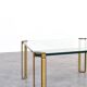 Hollywood Regency Brass and Glass Coffee Table by Peter Ghyczy, 1970s.