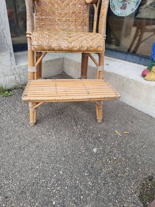 Ancien fauteuil rotin vintage chaise