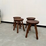 4 hammered brutalist stools