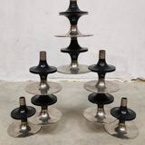 Midcentury stackable chrome candle holders Fritz Nagel
