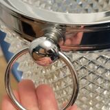 Champagne bucket in molded crystal with diamond tips