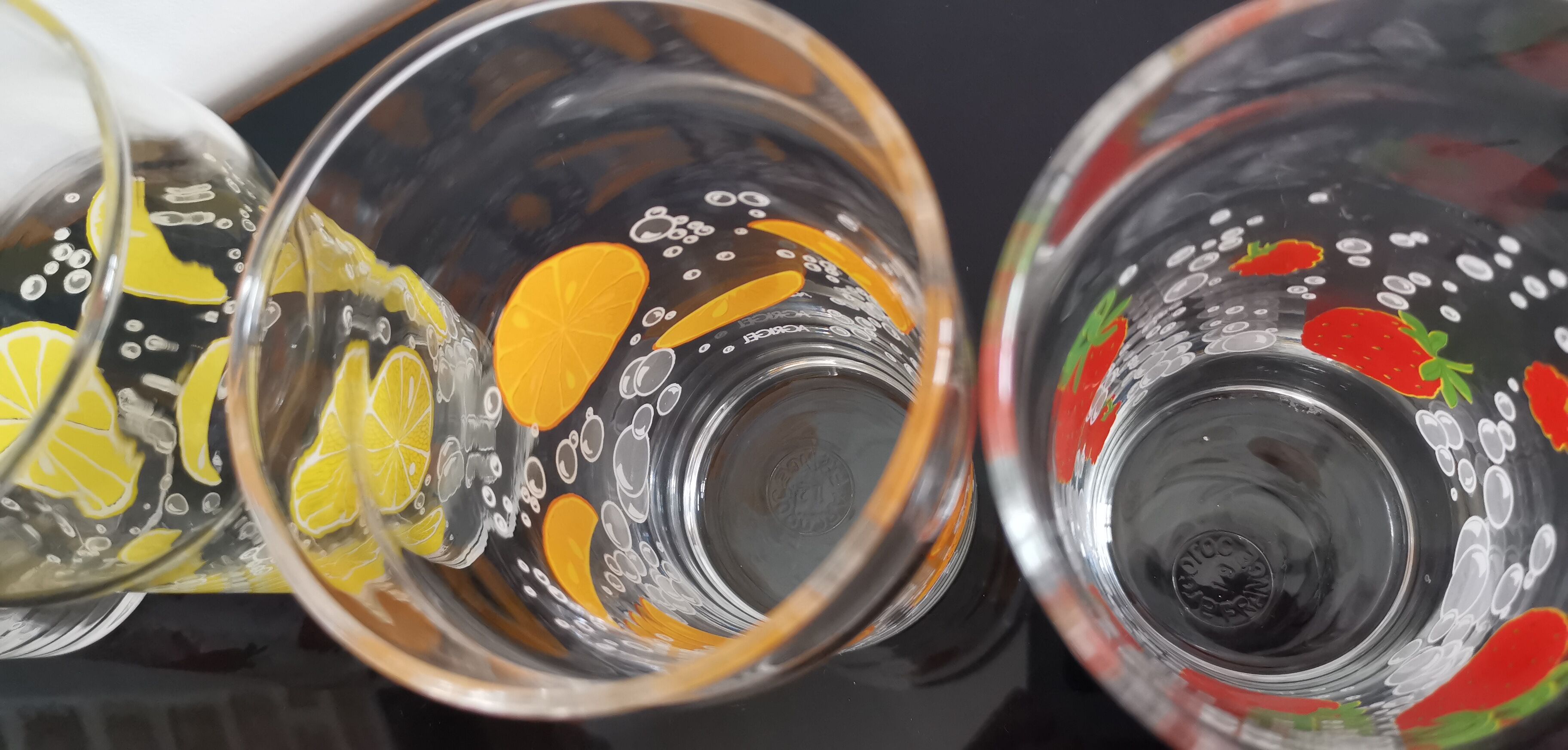 4 large orangeade glasses Agrigel Arcoroc