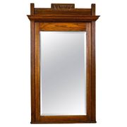 Vintage Floor Mirror in Light Brown Oak Frame, 1950s