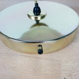 Brass wall lamp and opaline globe