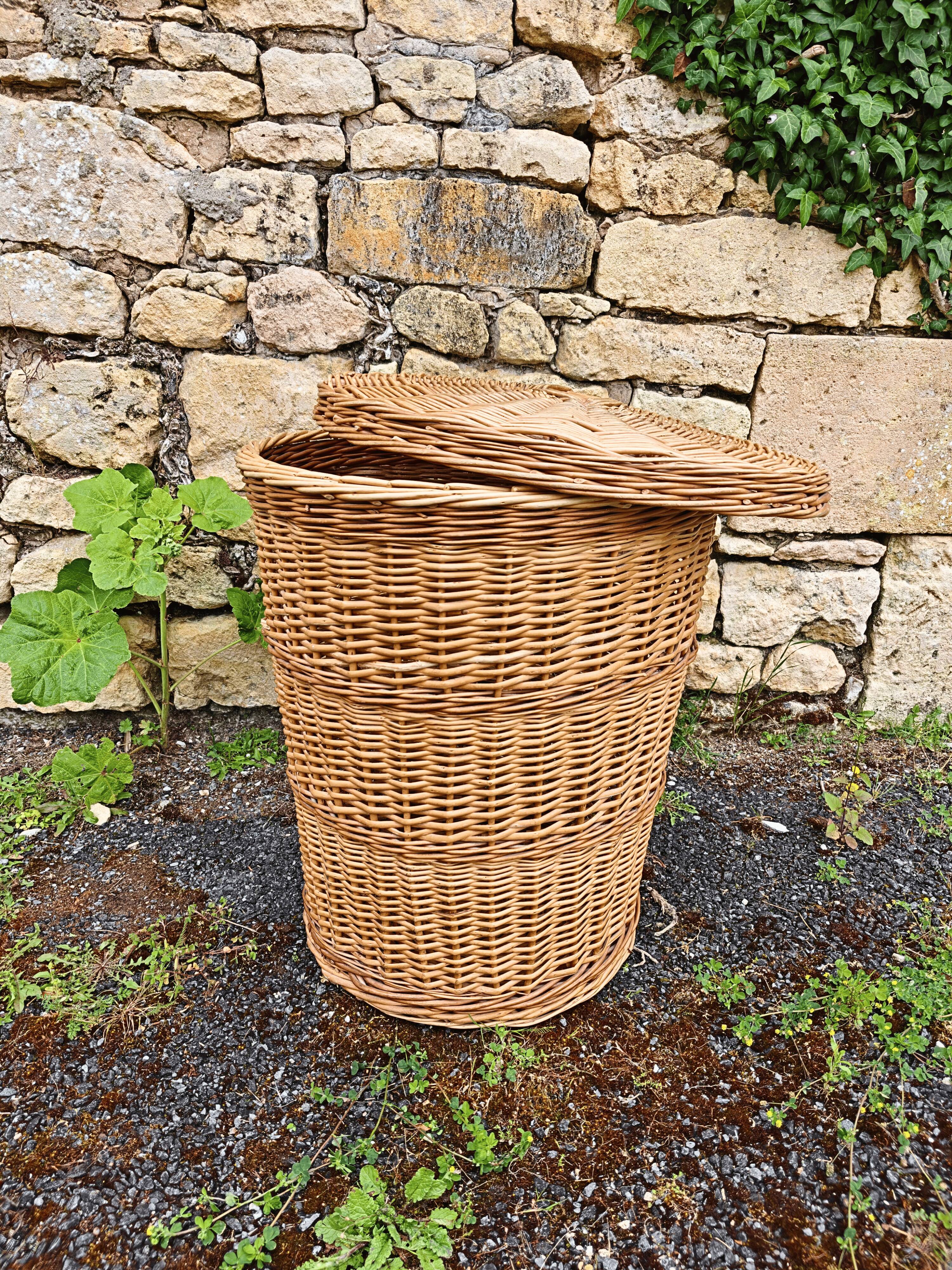Large Wicker Basket with Lid