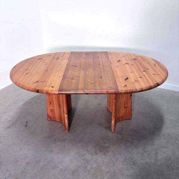 Glostrup solid pine, round / oval dining table, 1970s