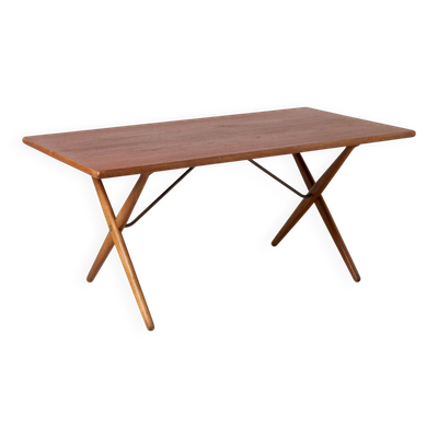 Table à manger AT-303 Sawhorse de Hans Wegner pour Andreas Tuck, Danemark, années 1960.