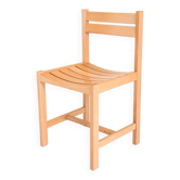 Solid beech chair designed by André Sornay - France, 1960s