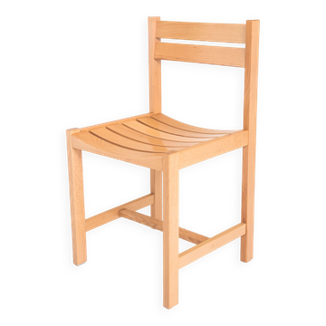 Solid beech chair designed by André Sornay - France, 1960s