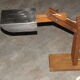 Vintage retro wooden crane table lamp