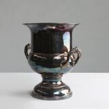 Seau à glace Art déco en laiton plaqué argent, années 1900