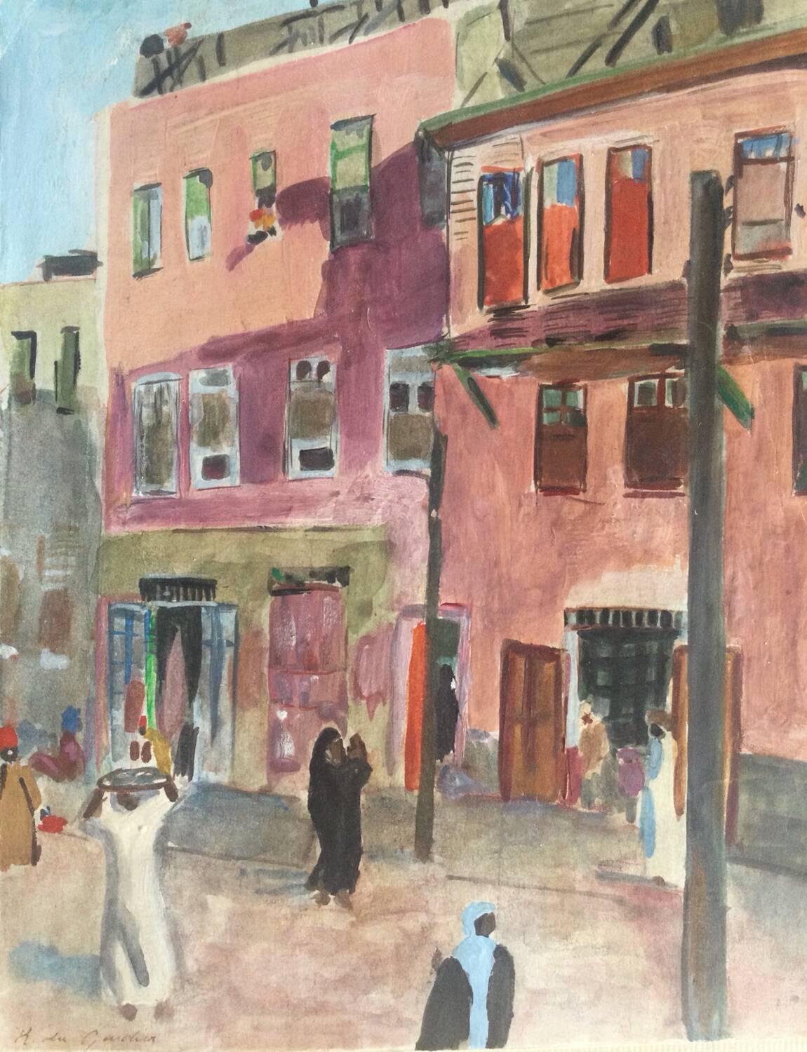 Orientalist gouache by Raoul du GARDIER (1871-1952)