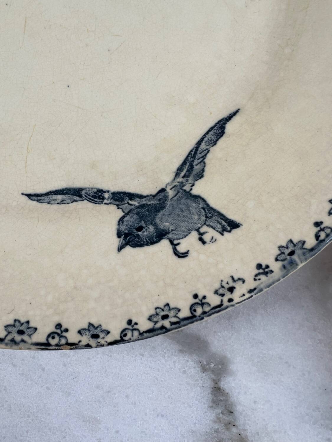 Set of two ironstone plates Sarreguemines Digoin favourite