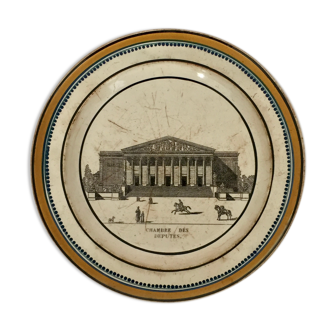 Plate in earthenware of choisy le roy (1804-1823) "chamber of deputies"