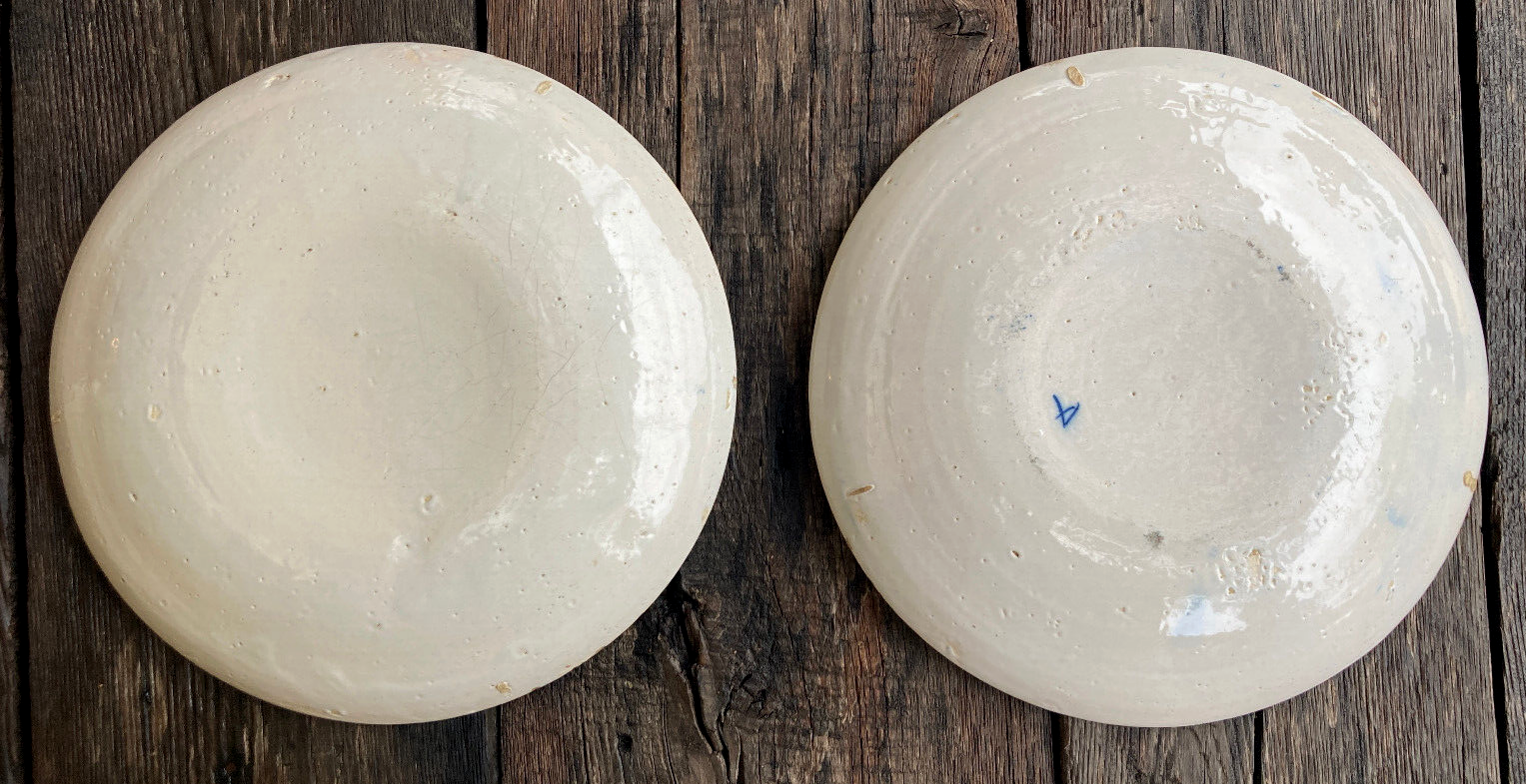 Lot de 7 assiettes faience XVIIIe - camaieu bleu