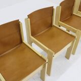 Ibisco cognac leather dining room chairs , set of 6