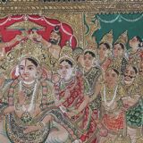 Peinture indienne encadrée. La déesse indienne Devi. XIXe-XXe siècle