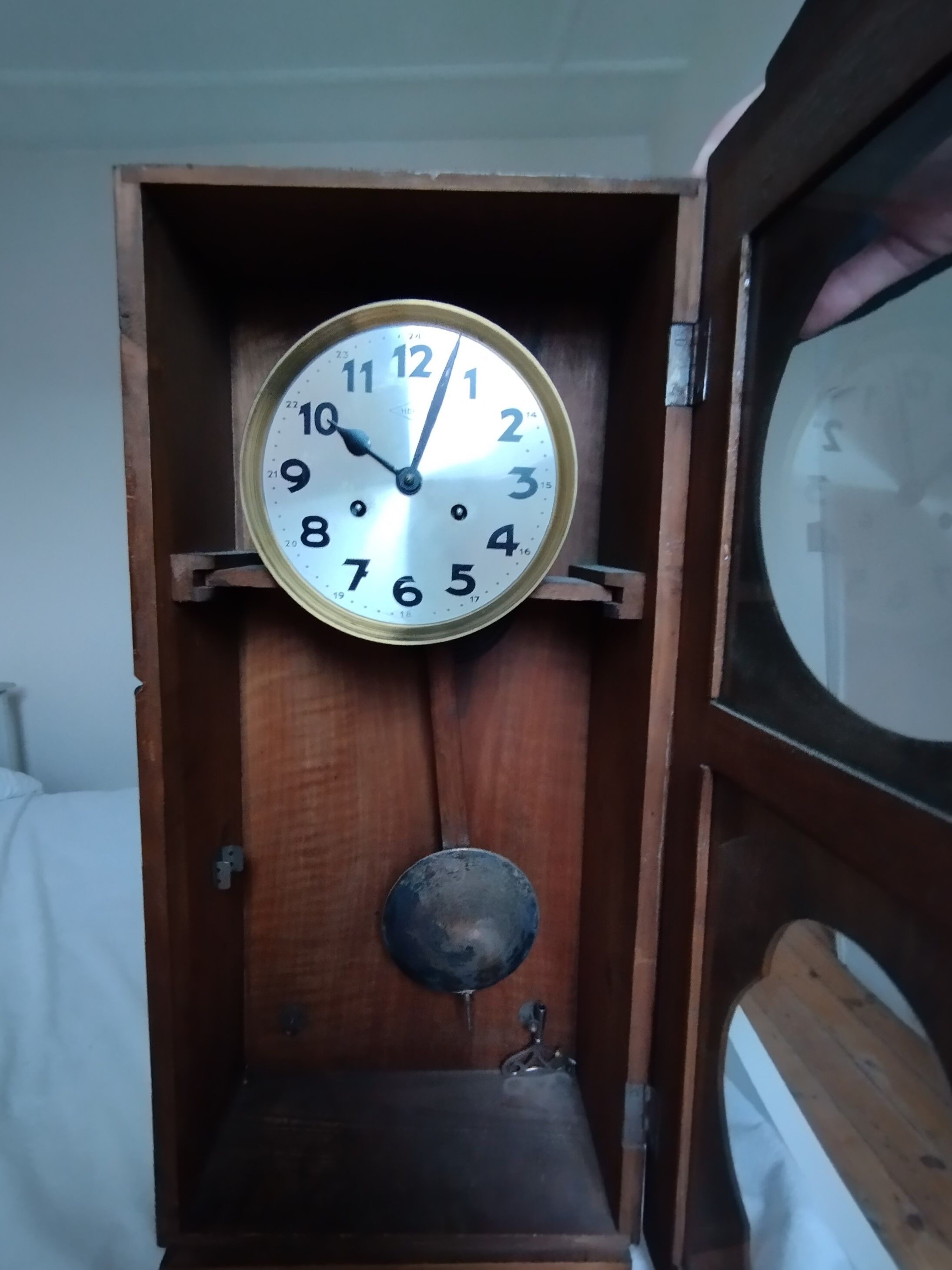 Wooden clock art deco style